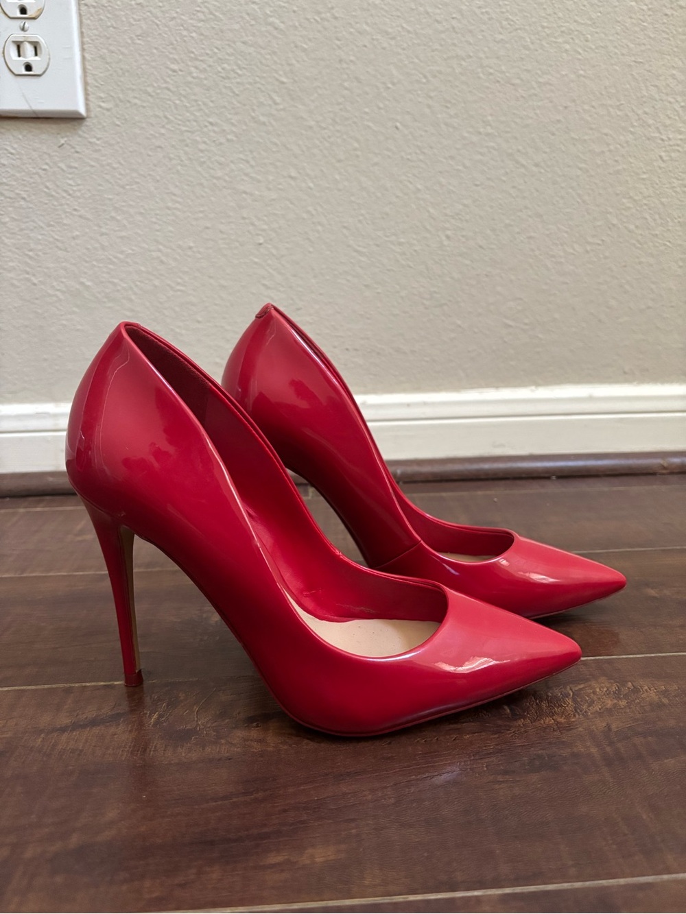 Aldo Red Patent Pointed Stiletto Pumps